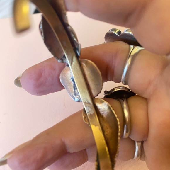 Turquoise/Brass Cuff Native 7” 1” Opening - Picture 3 of 4